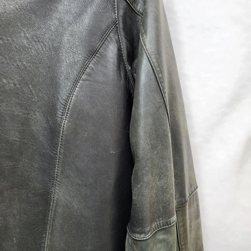 Wilsons Leather Mens XXL Thinsulate Insulated Distressed Black Leather Jacket*